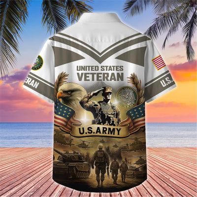 Premium US Veterans Hawaiian Shirt, Gifts For US Veterans, Gifts On Independence Day, Veterans Day.