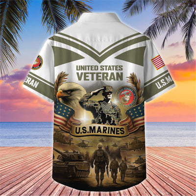 Premium US Veterans Hawaiian Shirt, Gifts For US Veterans, Gifts On Independence Day, Veterans Day.