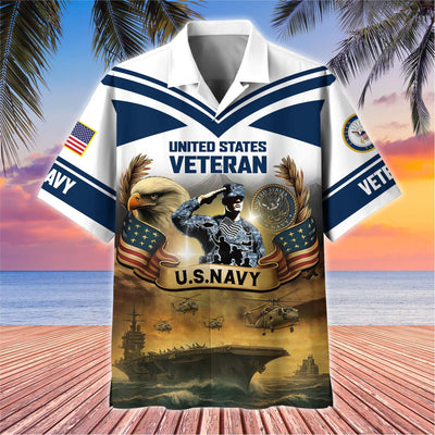 Premium US Veterans Hawaiian Shirt, Gifts For US Veterans, Gifts On Independence Day, Veterans Day.