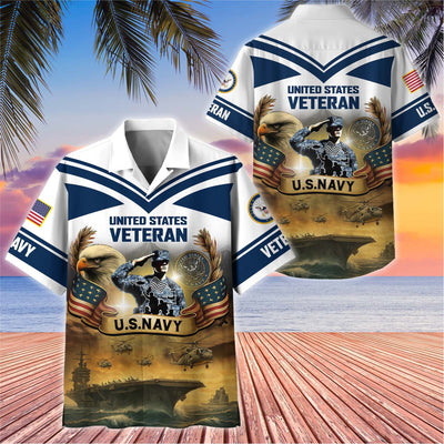 Premium US Veterans Hawaiian Shirt, Gifts For US Veterans, Gifts On Independence Day, Veterans Day.