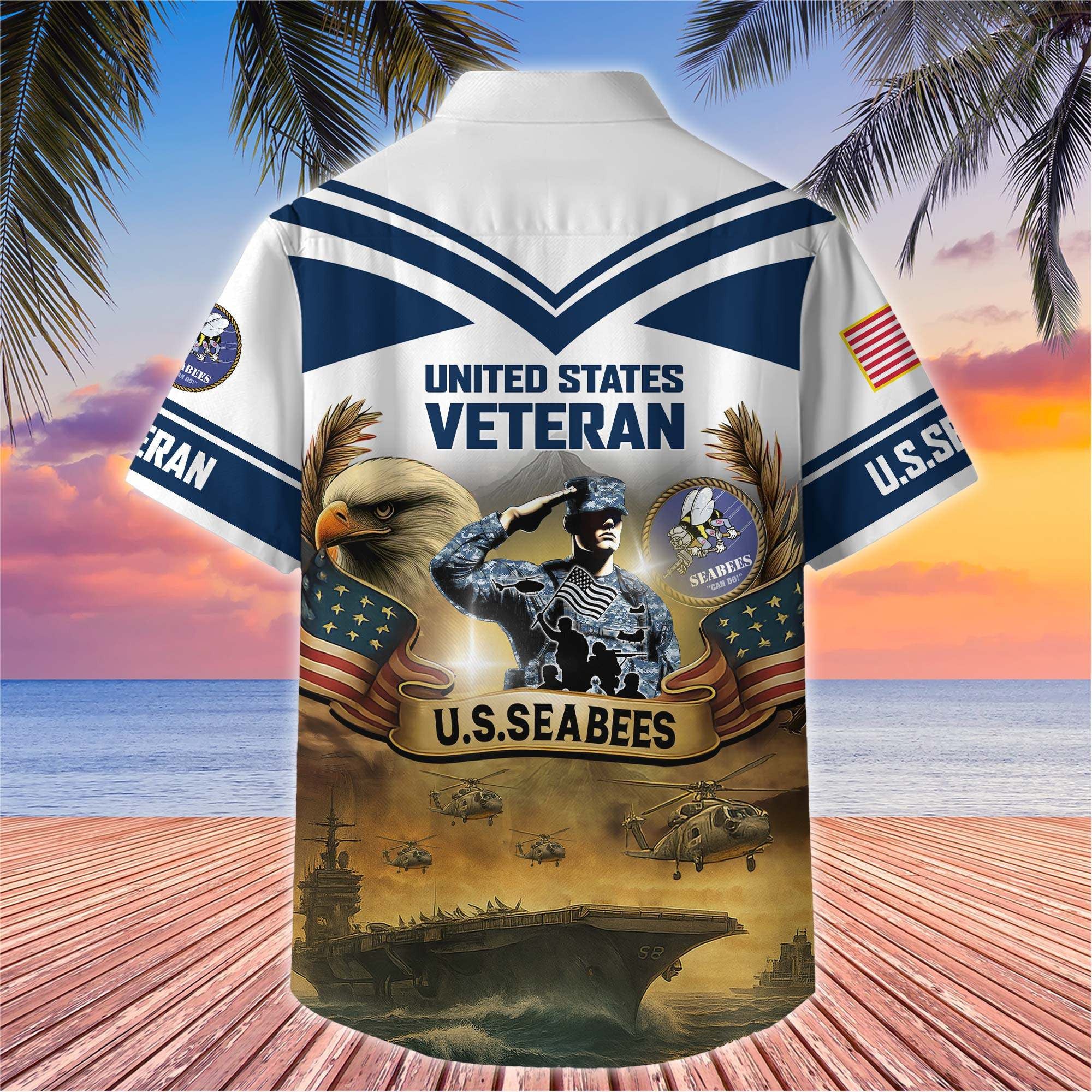 Premium US Veterans Hawaiian Shirt, Gifts For US Veterans, Gifts On Independence Day, Veterans Day.