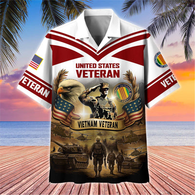Premium US Veterans Hawaiian Shirt, Gifts For US Veterans, Gifts On Independence Day, Veterans Day.