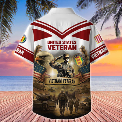 Premium US Veterans Hawaiian Shirt, Gifts For US Veterans, Gifts On Independence Day, Veterans Day.