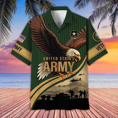 Premium US Veterans Hawaiian Shirt, Gifts For US Veterans, Gifts On Independence Day, Veterans Day.