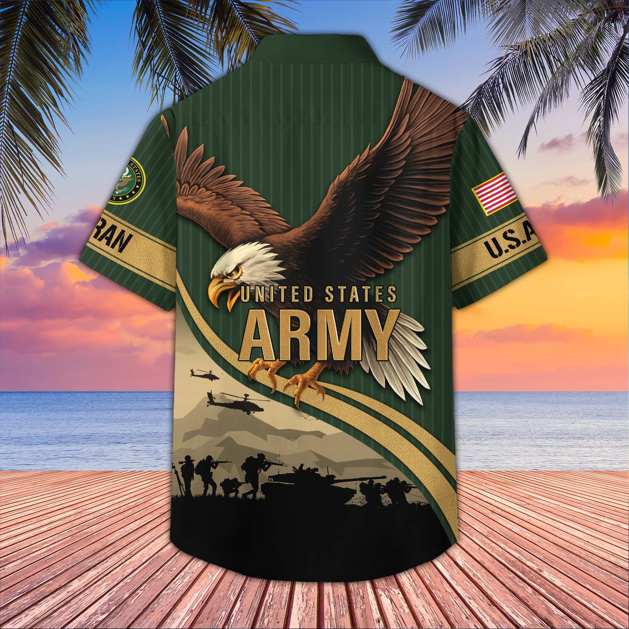 Premium US Veterans Hawaiian Shirt, Gifts For US Veterans, Gifts On Independence Day, Veterans Day.