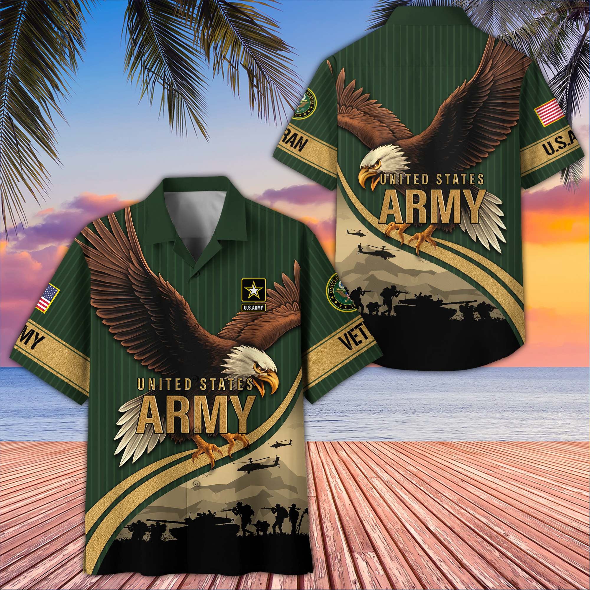 Premium US Veterans Hawaiian Shirt, Gifts For US Veterans, Gifts On Independence Day, Veterans Day.