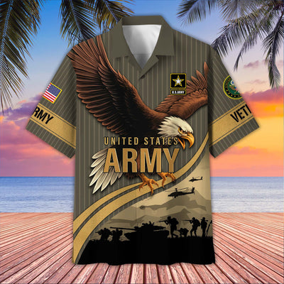 Premium US Veterans Hawaiian Shirt, Gifts For US Veterans, Gifts On Independence Day, Veterans Day.