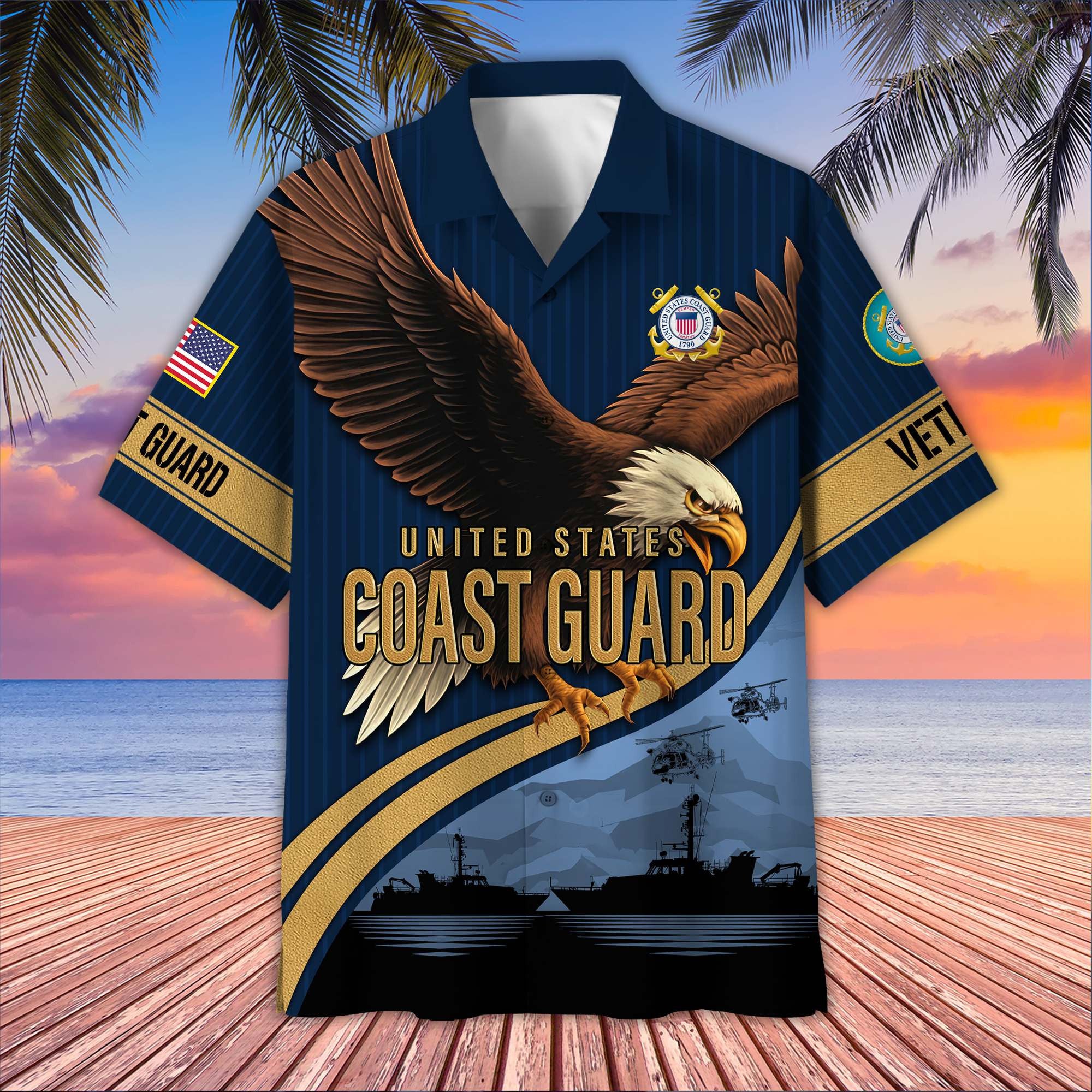 Premium US Veterans Hawaiian Shirt, Gifts For US Veterans, Gifts On Independence Day, Veterans Day.