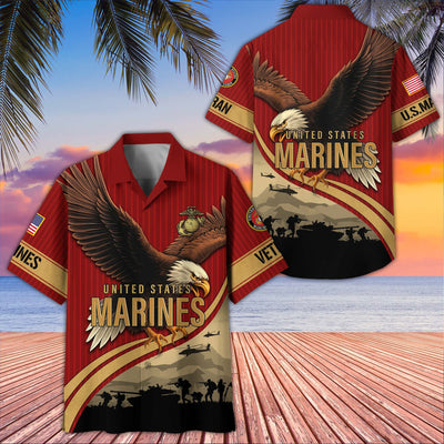 Premium US Veterans Hawaiian Shirt, Gifts For US Veterans, Gifts On Independence Day, Veterans Day.