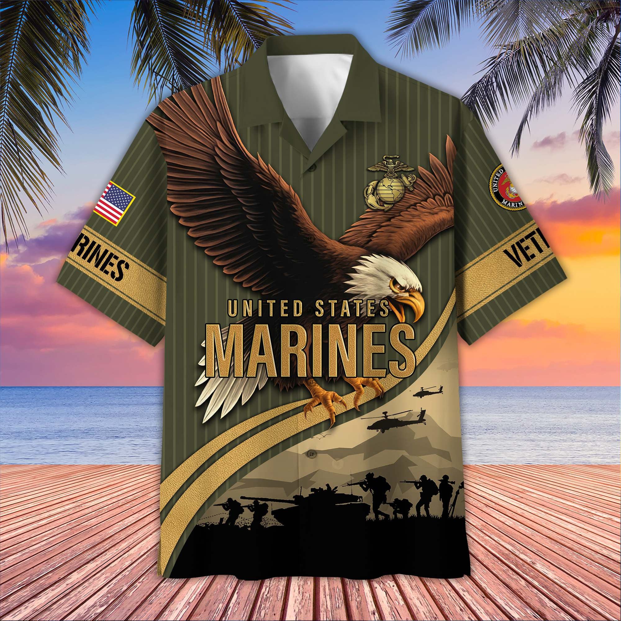 Premium US Veterans Hawaiian Shirt, Gifts For US Veterans, Gifts On Independence Day, Veterans Day.