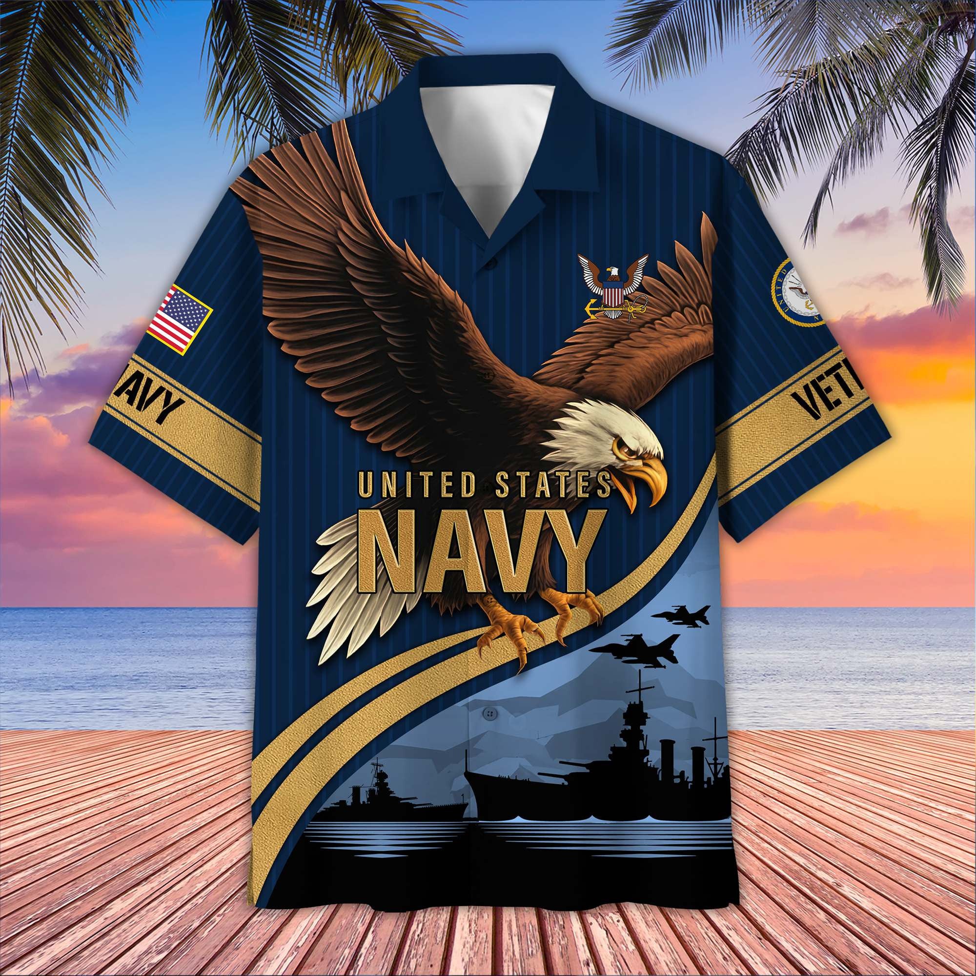 Premium US Veterans Hawaiian Shirt, Gifts For US Veterans, Gifts On Independence Day, Veterans Day.