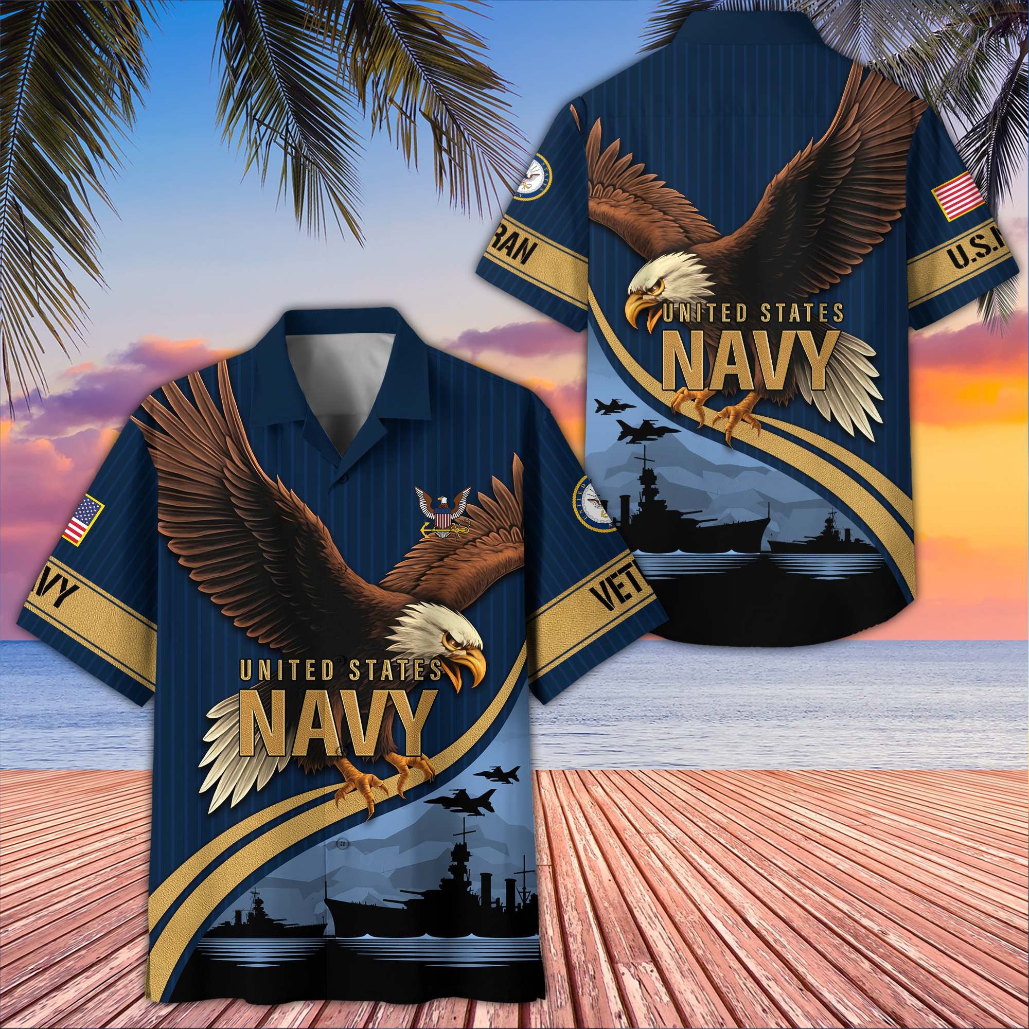 Premium US Veterans Hawaiian Shirt, Gifts For US Veterans, Gifts On Independence Day, Veterans Day.