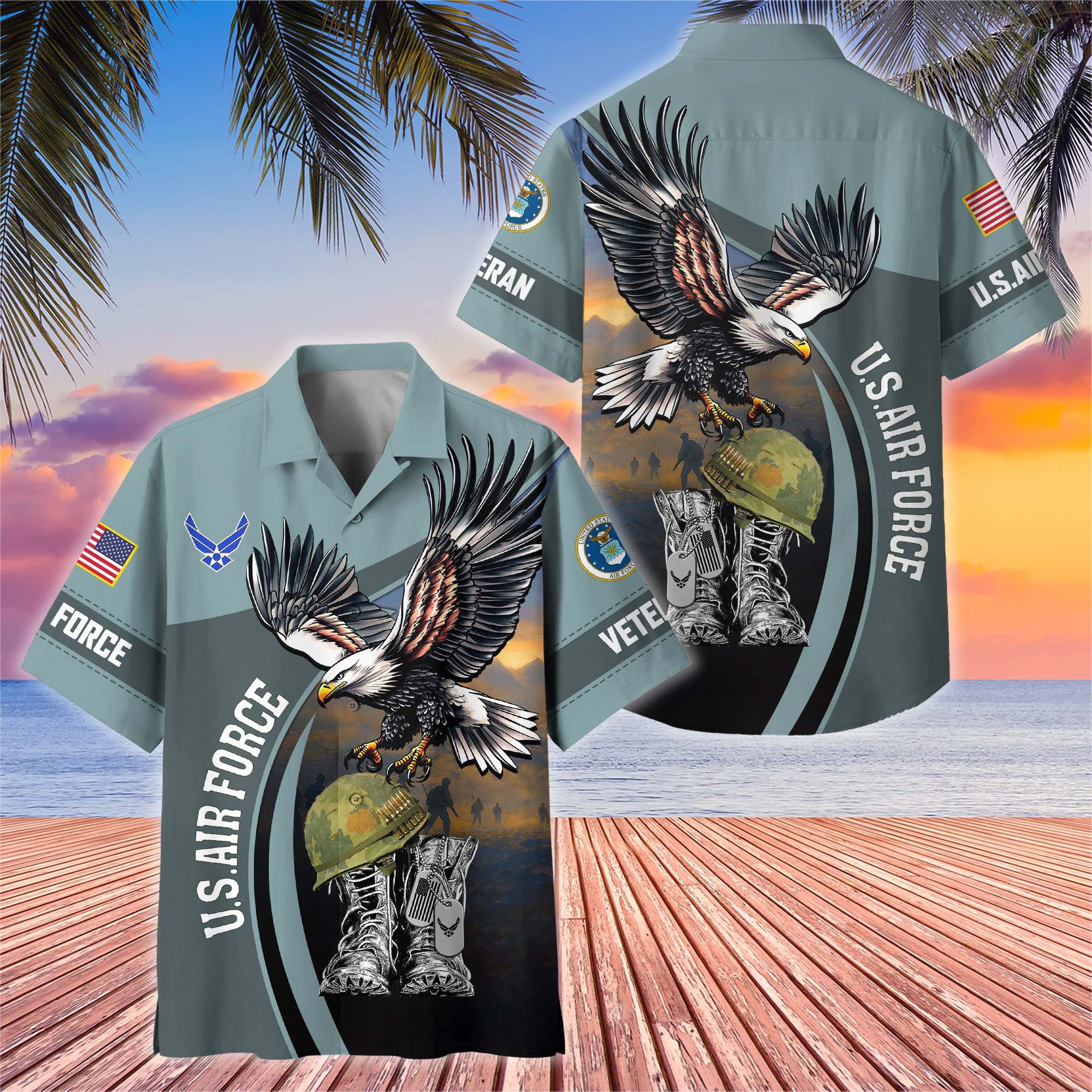 Premium US Veterans Hawaiian Shirt, Gifts For US Veterans, Gifts On Independence Day, Veterans Day.