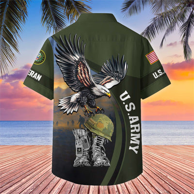 Premium US Veterans Hawaiian Shirt, Gifts For US Veterans, Gifts On Independence Day, Veterans Day.