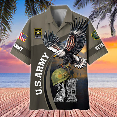 Premium US Veterans Hawaiian Shirt, Gifts For US Veterans, Gifts On Independence Day, Veterans Day.