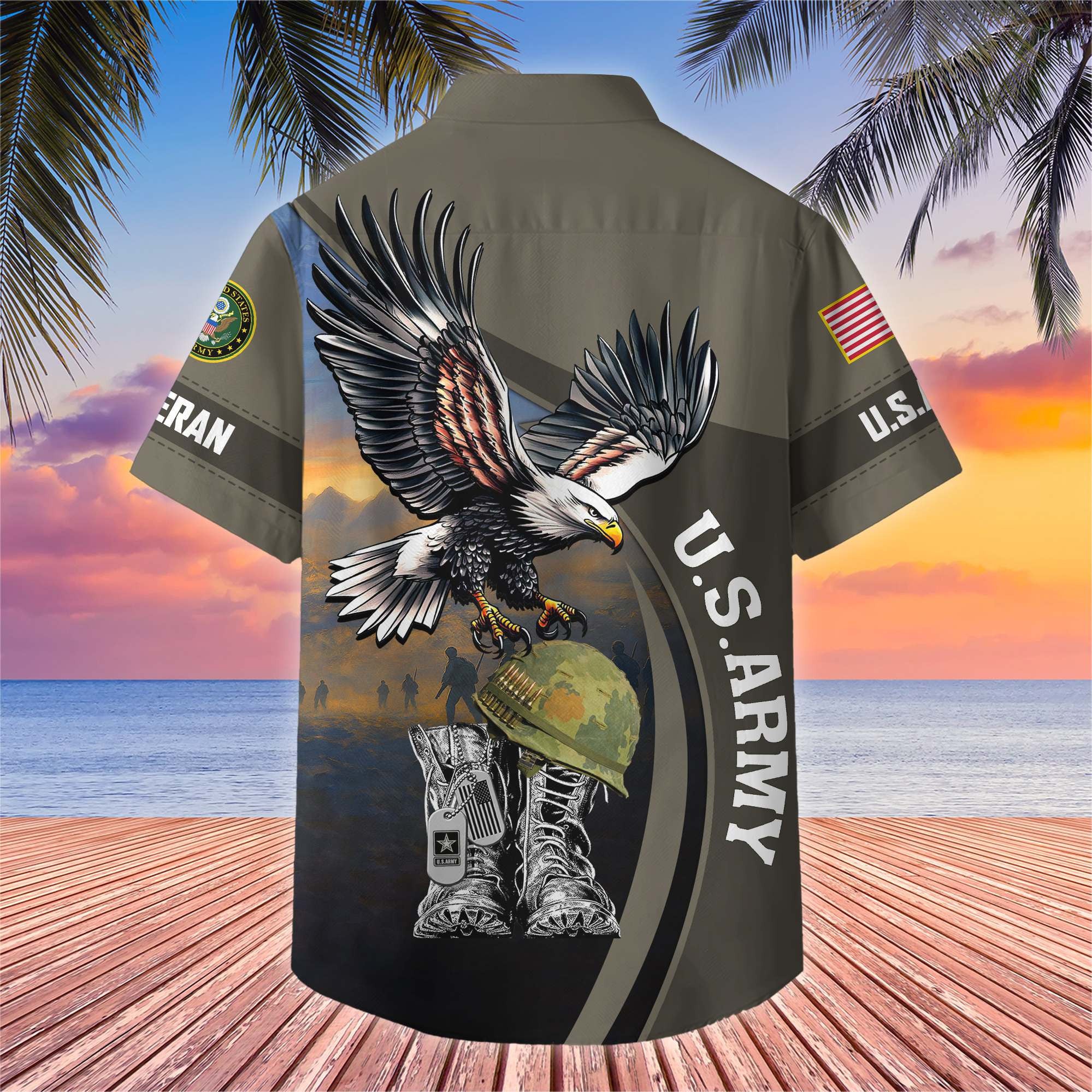 Premium US Veterans Hawaiian Shirt, Gifts For US Veterans, Gifts On Independence Day, Veterans Day.