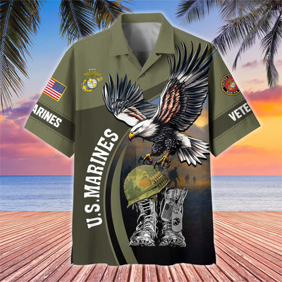 Premium US Veterans Hawaiian Shirt, Gifts For US Veterans, Gifts On Independence Day, Veterans Day.