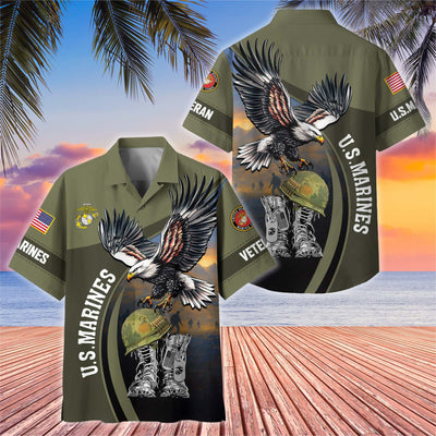 Premium US Veterans Hawaiian Shirt, Gifts For US Veterans, Gifts On Independence Day, Veterans Day.