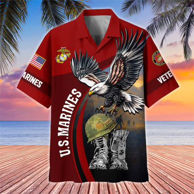 Premium US Veterans Hawaiian Shirt, Gifts For US Veterans, Gifts On Independence Day, Veterans Day.