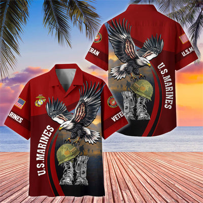 Premium US Veterans Hawaiian Shirt, Gifts For US Veterans, Gifts On Independence Day, Veterans Day.