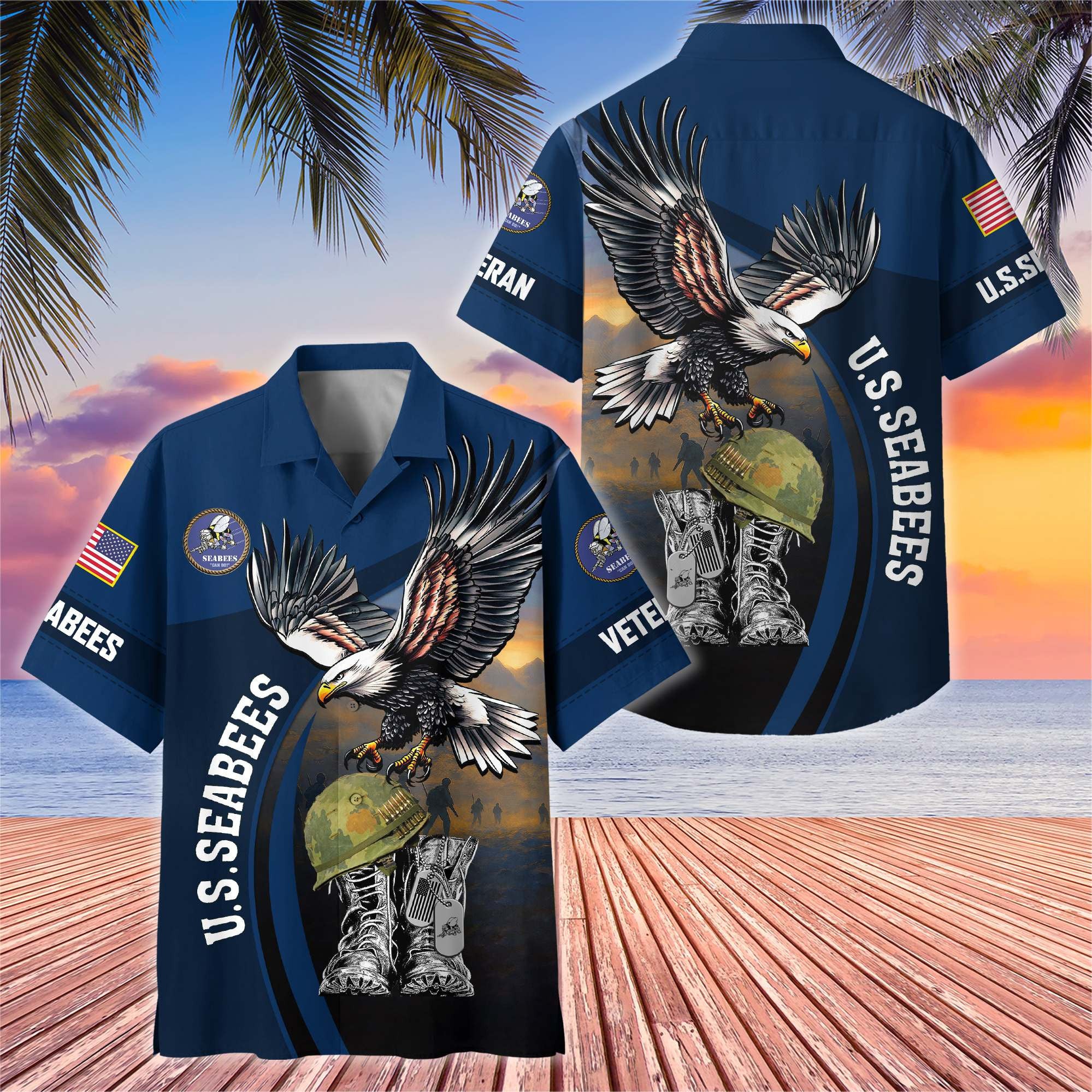 Premium US Veterans Hawaiian Shirt, Gifts For US Veterans, Gifts On Independence Day, Veterans Day.