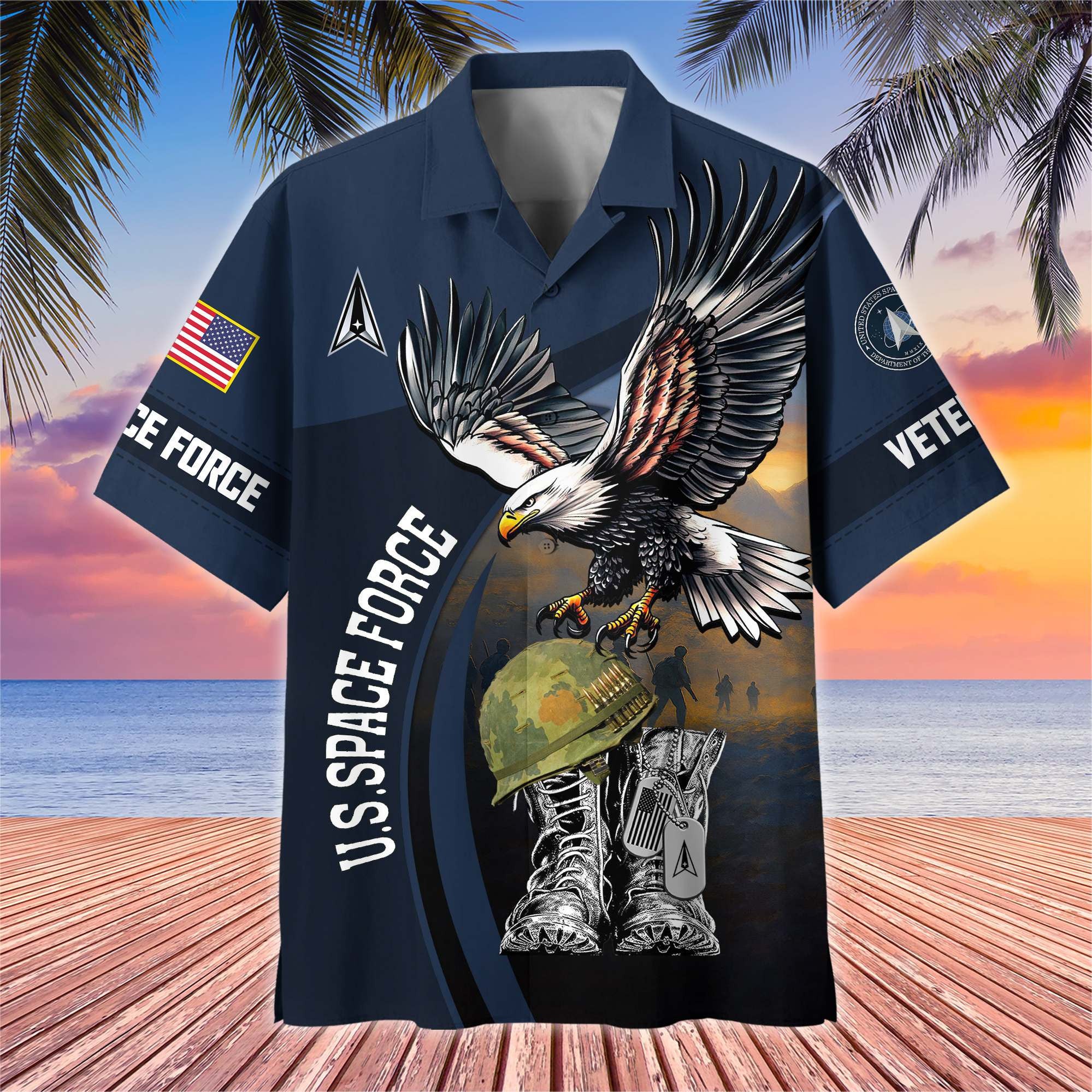 Premium US Veterans Hawaiian Shirt, Gifts For US Veterans, Gifts On Independence Day, Veterans Day.
