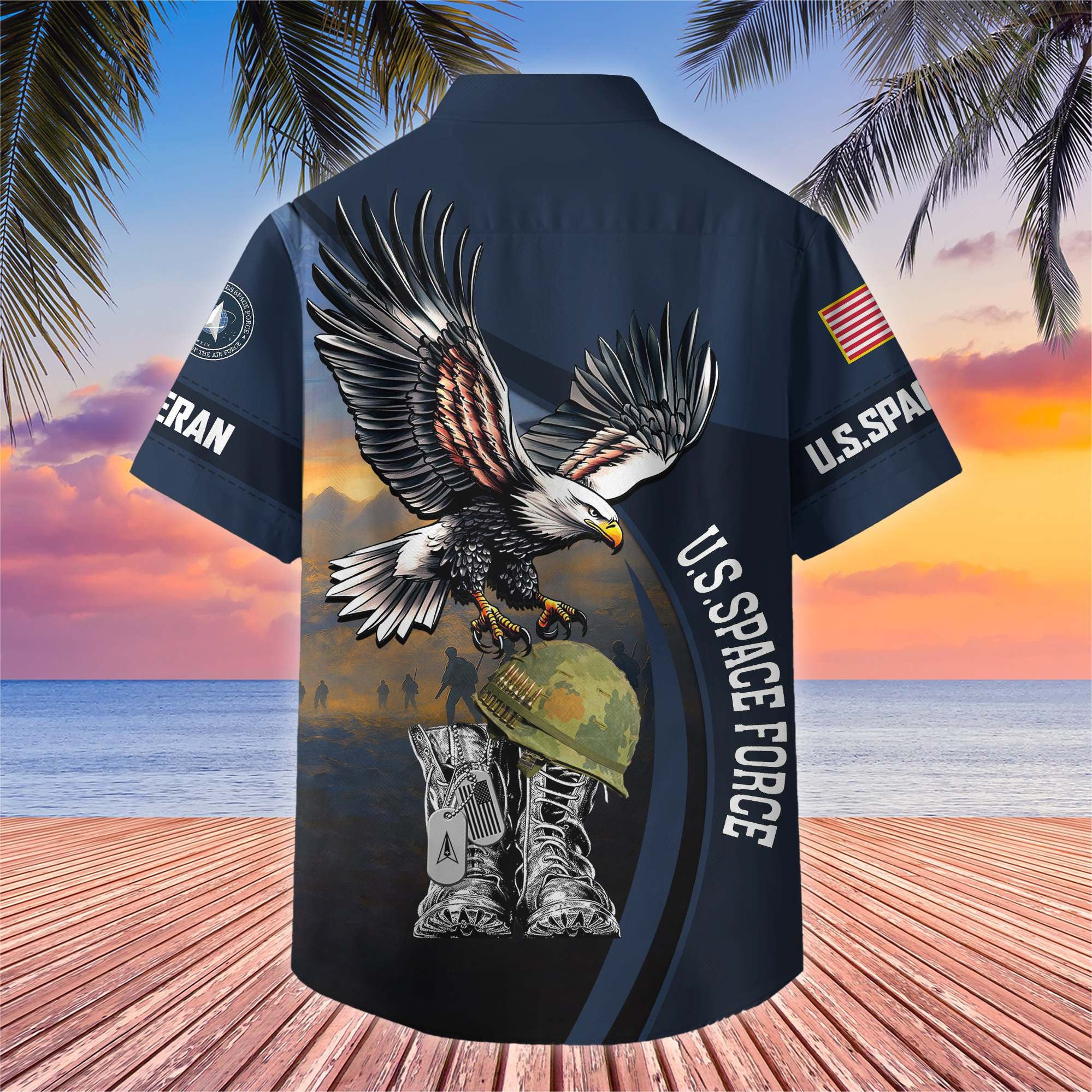 Premium US Veterans Hawaiian Shirt, Gifts For US Veterans, Gifts On Independence Day, Veterans Day.