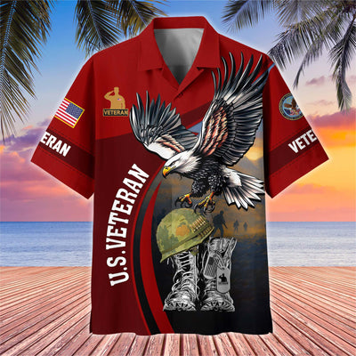 Premium US Veterans Hawaiian Shirt, Gifts For US Veterans, Gifts On Independence Day, Veterans Day.