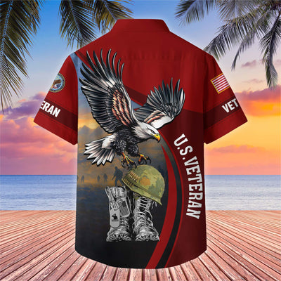 Premium US Veterans Hawaiian Shirt, Gifts For US Veterans, Gifts On Independence Day, Veterans Day.