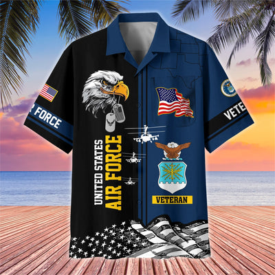 Premium US Veterans Hawaiian Shirt With Pocket, Gifts For US Veterans, Gifts On Independence Day, Veterans Day.