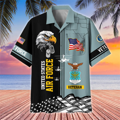 Premium US Veterans Hawaiian Shirt With Pocket, Gifts For US Veterans, Gifts On Independence Day, Veterans Day.