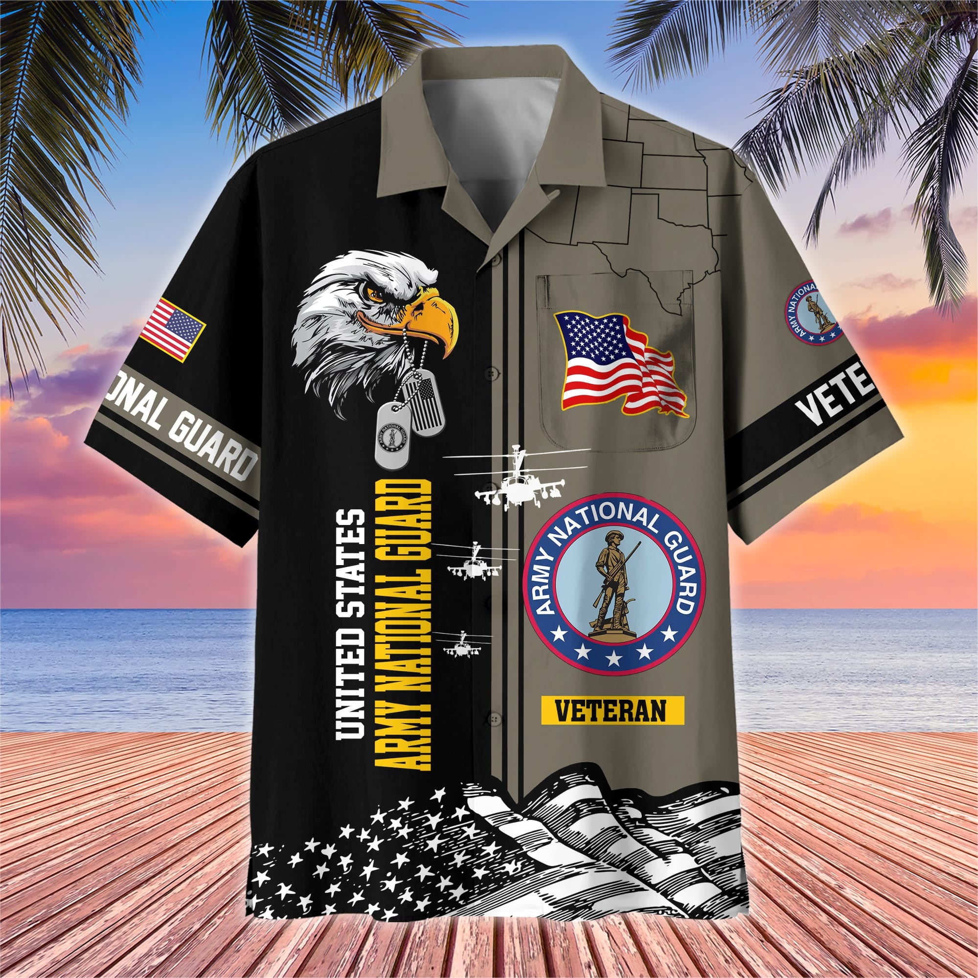 Premium US Veterans Hawaiian Shirt With Pocket, Gifts For US Veterans, Gifts On Independence Day, Veterans Day.