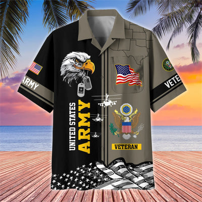 Premium US Veterans Hawaiian Shirt With Pocket, Gifts For US Veterans, Gifts On Independence Day, Veterans Day.