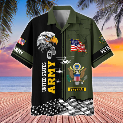 Premium US Veterans Hawaiian Shirt With Pocket, Gifts For US Veterans, Gifts On Independence Day, Veterans Day.