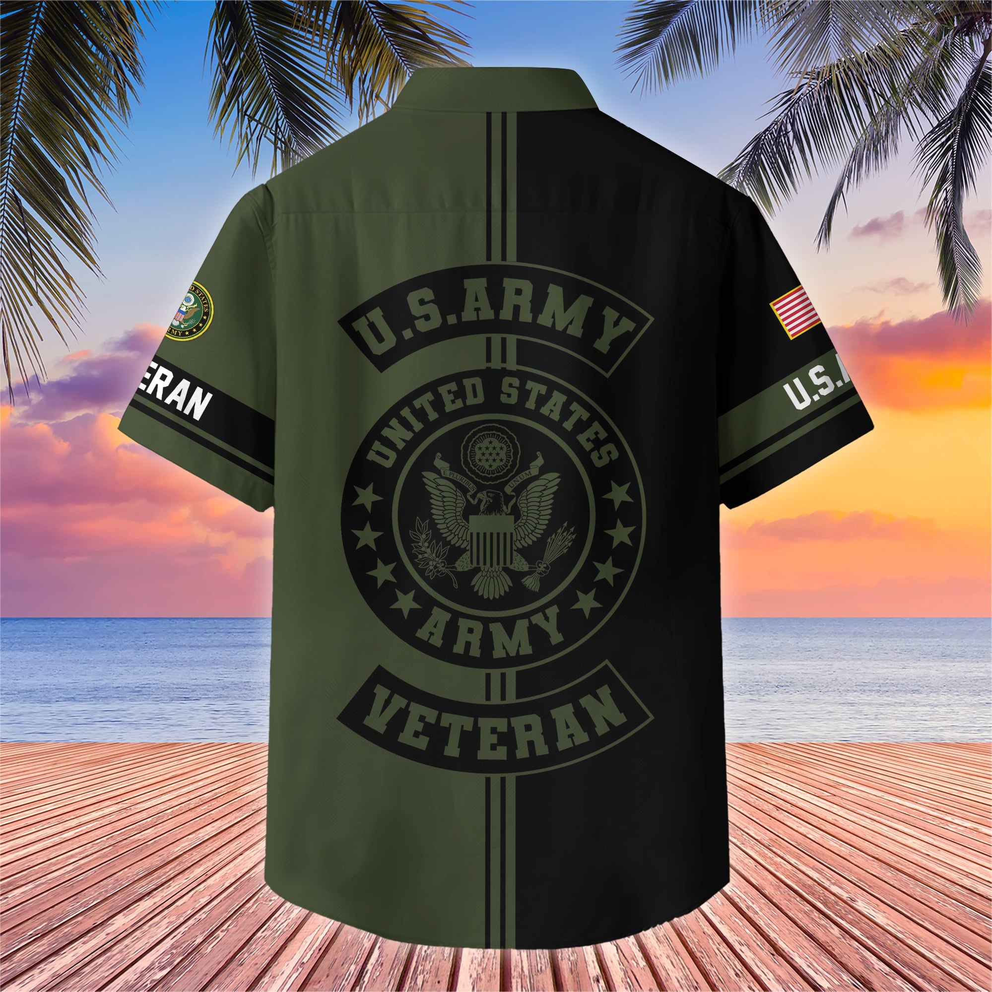Premium US Veterans Hawaiian Shirt With Pocket, Gifts For US Veterans, Gifts On Independence Day, Veterans Day.