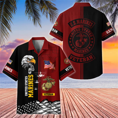 Premium US Veterans Hawaiian Shirt With Pocket, Gifts For US Veterans, Gifts On Independence Day, Veterans Day.