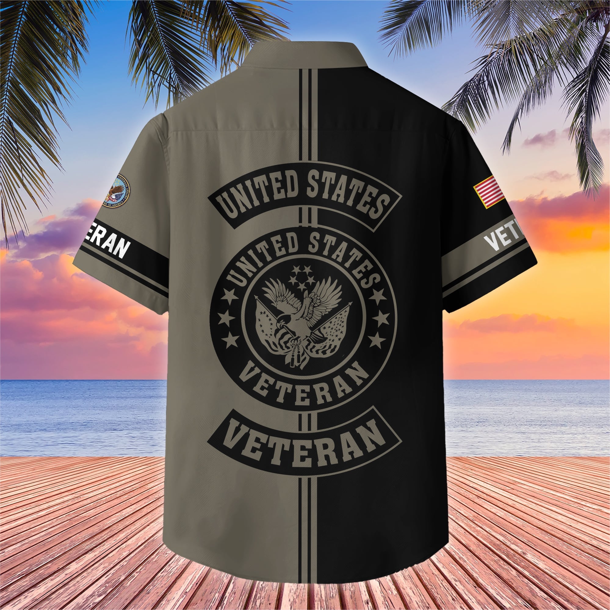 Premium US Veterans Hawaiian Shirt With Pocket, Gifts For US Veterans, Gifts On Independence Day, Veterans Day.