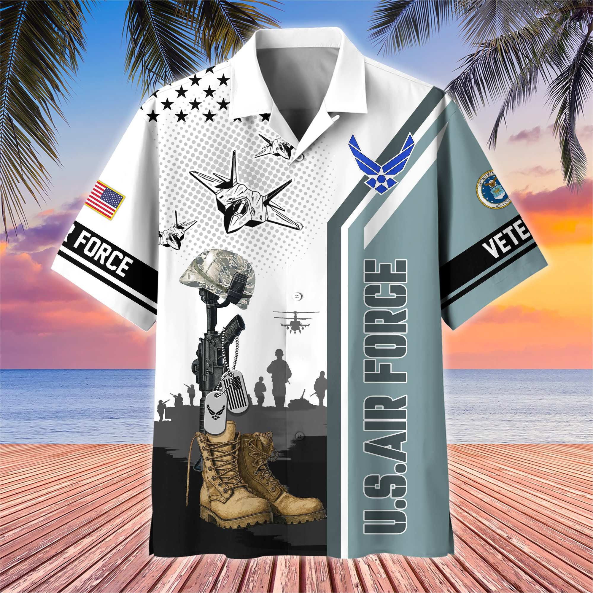 Premium US Veterans Hawaiian Shirt, Gifts For US Veterans, Gifts On Veterans Day.