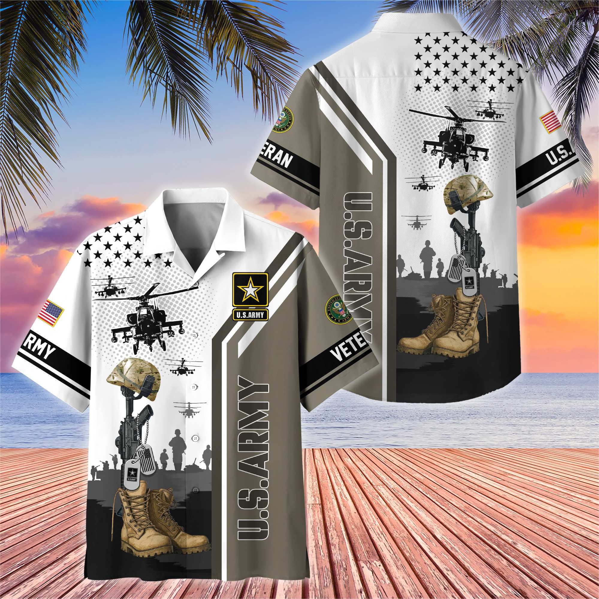 Premium US Veterans Hawaiian Shirt, Gifts For US Veterans, Gifts On Veterans Day.