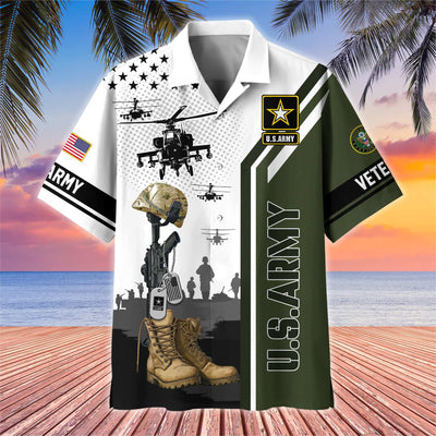 Premium US Veterans Hawaiian Shirt, Gifts For US Veterans, Gifts On Veterans Day.