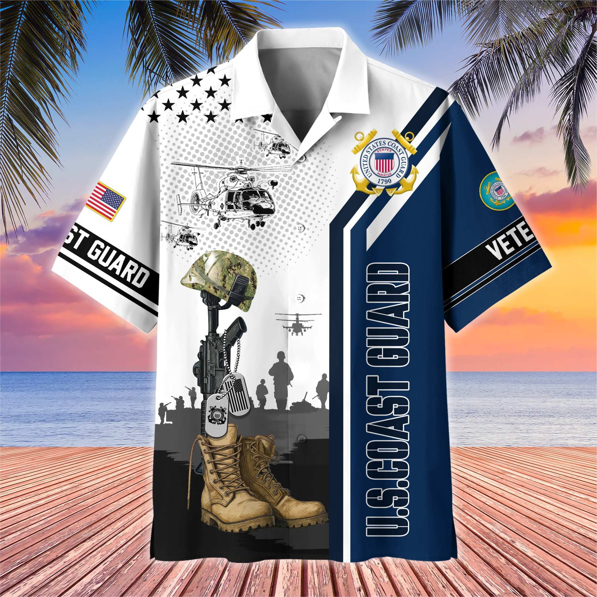 Premium US Veterans Hawaiian Shirt, Gifts For US Veterans, Gifts On Veterans Day.