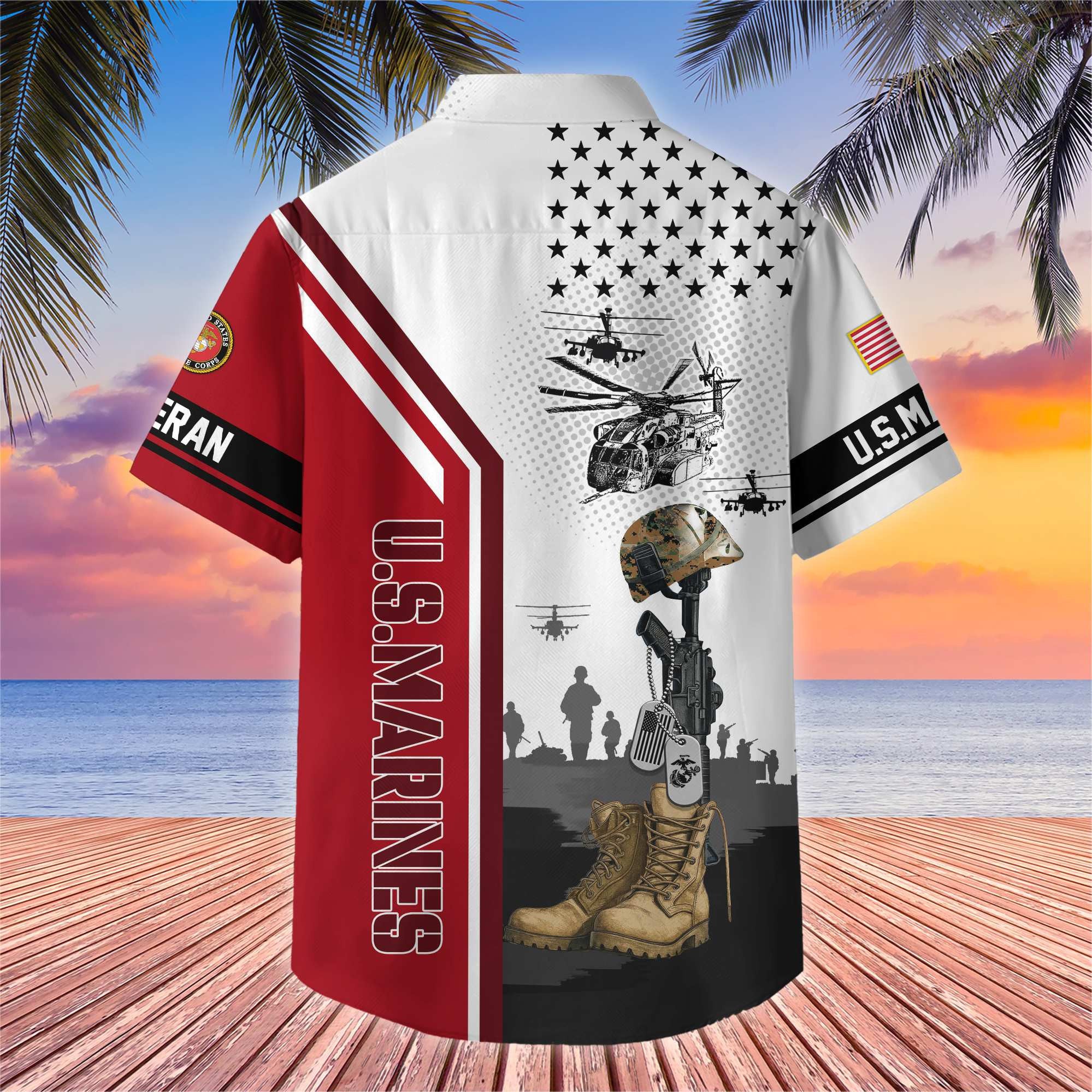 Premium US Veterans Hawaiian Shirt, Gifts For US Veterans, Gifts On Veterans Day.