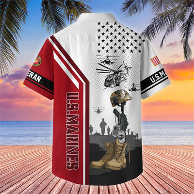 Premium US Veterans Hawaiian Shirt, Gifts For US Veterans, Gifts On Veterans Day.