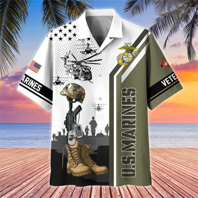 Premium US Veterans Hawaiian Shirt, Gifts For US Veterans, Gifts On Veterans Day.