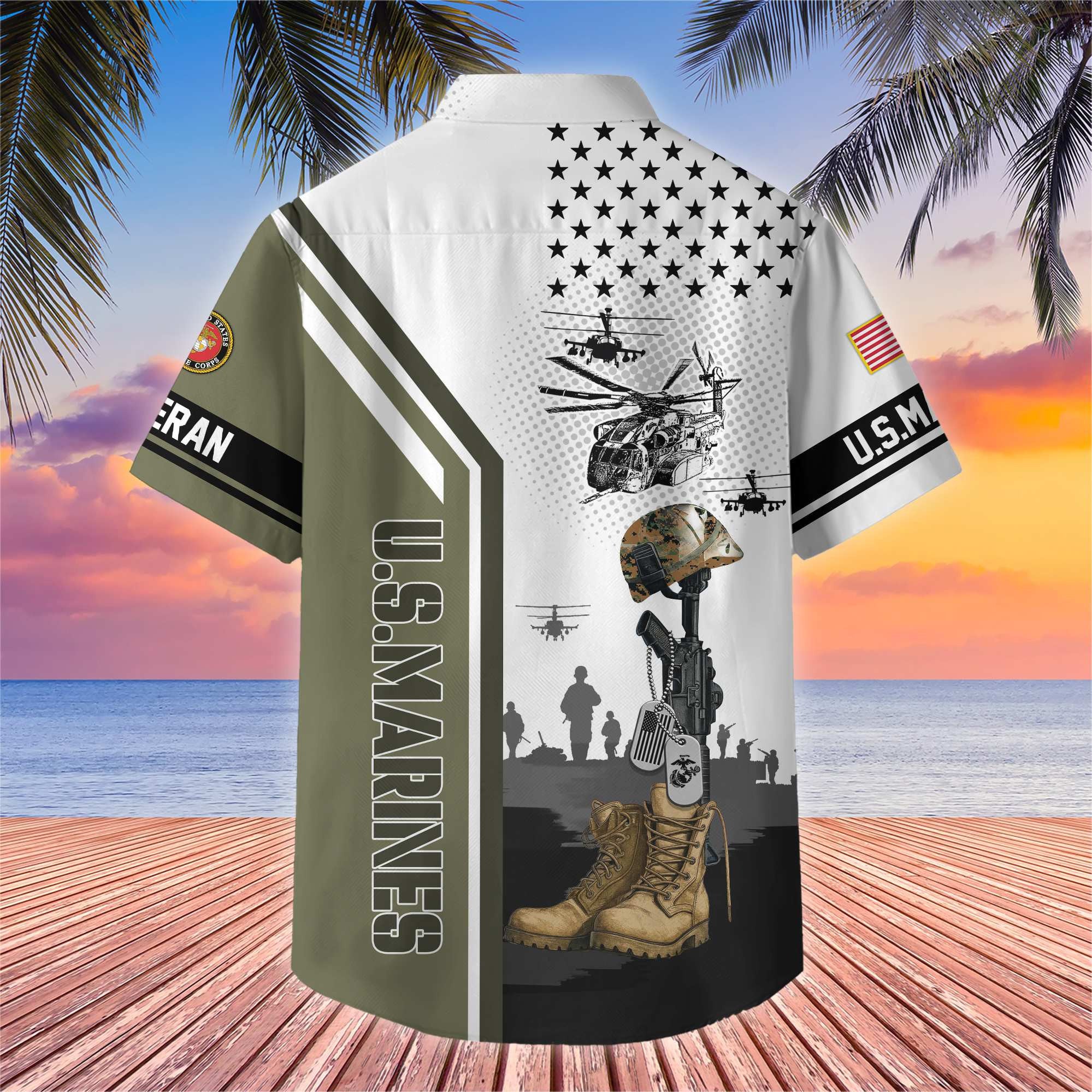 Premium US Veterans Hawaiian Shirt, Gifts For US Veterans, Gifts On Veterans Day.