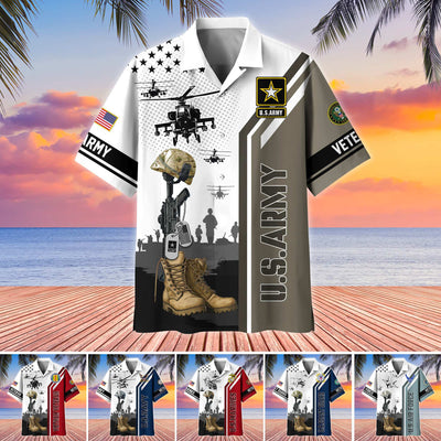 Premium US Veterans Hawaiian Shirt, Gifts For US Veterans, Gifts On Veterans Day.