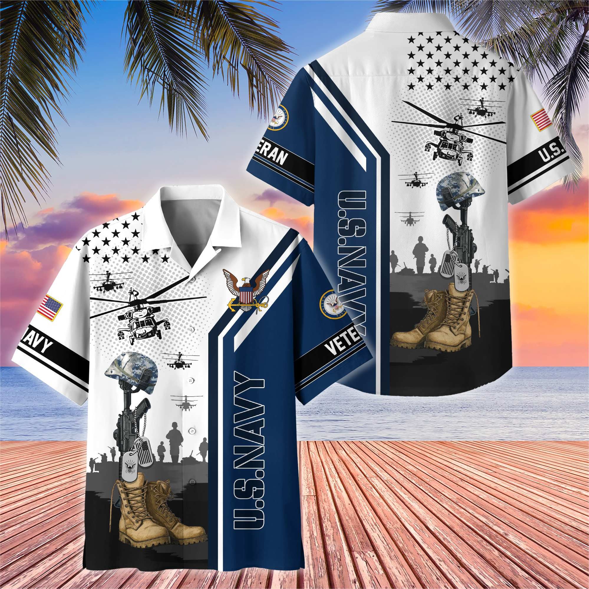Premium US Veterans Hawaiian Shirt, Gifts For US Veterans, Gifts On Veterans Day.