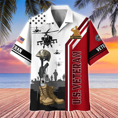 Premium US Veterans Hawaiian Shirt, Gifts For US Veterans, Gifts On Veterans Day.
