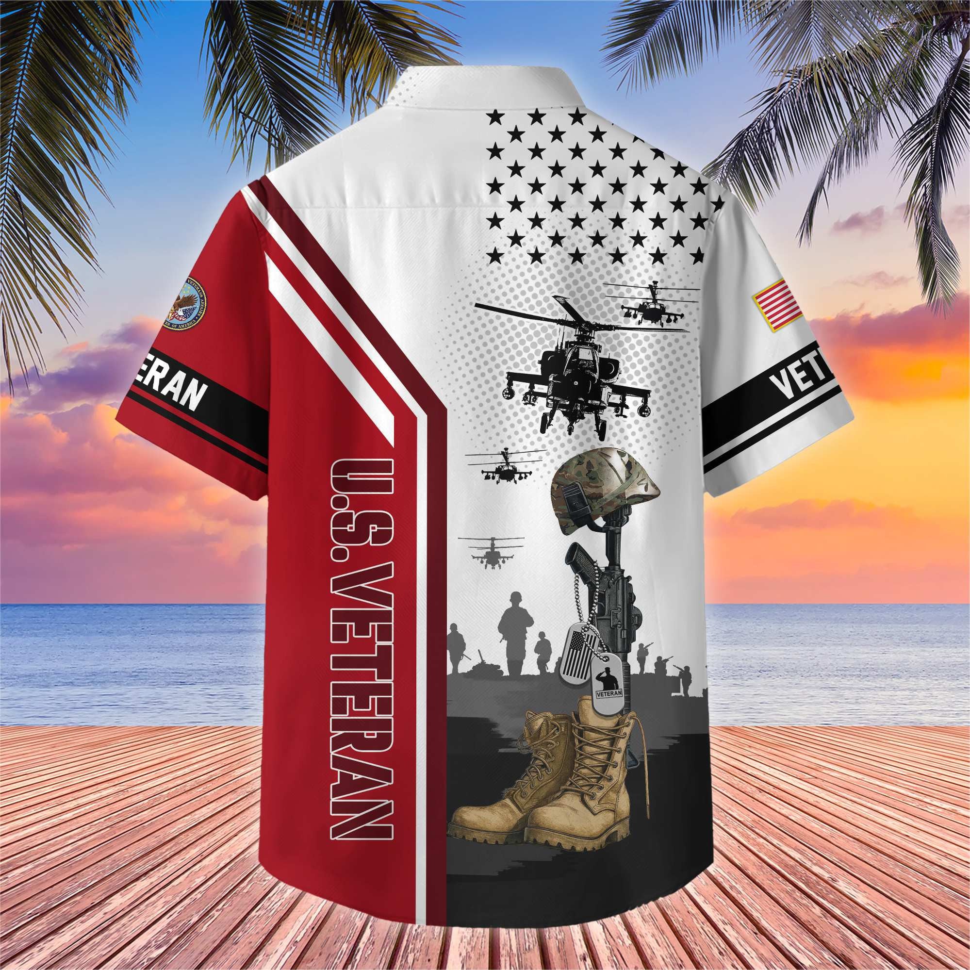 Premium US Veterans Hawaiian Shirt, Gifts For US Veterans, Gifts On Veterans Day.