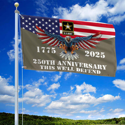 Premium 250th Anniversary Of The Army Grommet Flag, Gifts For Army Veteran, Best Gifts On Father's Day, Veterans Day.
